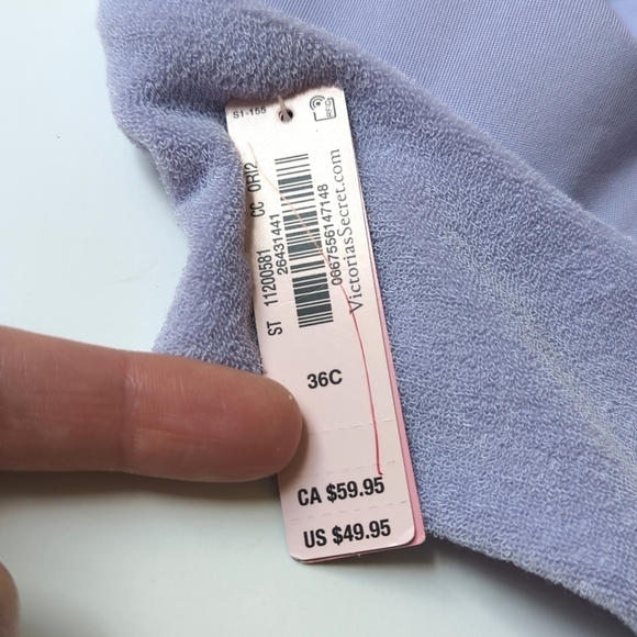 Victoria's Secret Essential Terry Cloth Wicked Bikini Swim Top Lilac Purple 36C - Picture 12 of 13